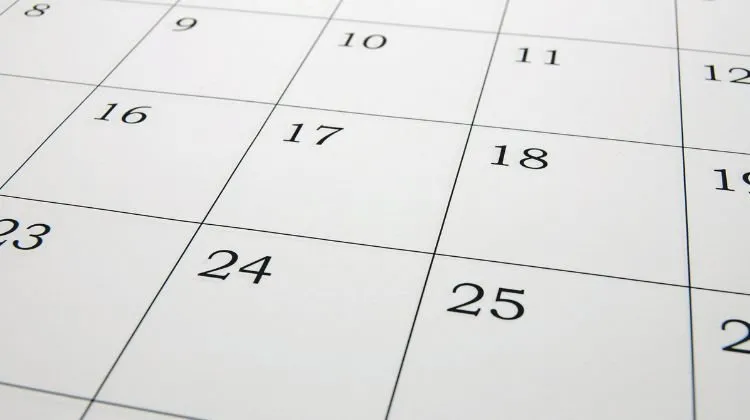 photo of a calendar