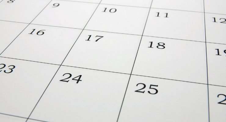 photo of a calendar